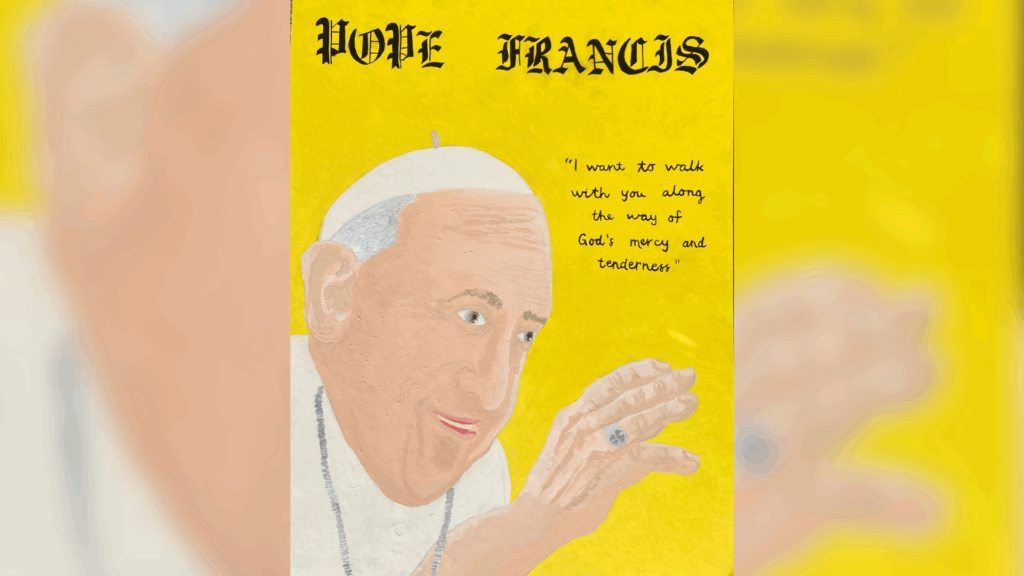 “Pope Francis Waving” by Sara Myers, Art and Synodality Project 